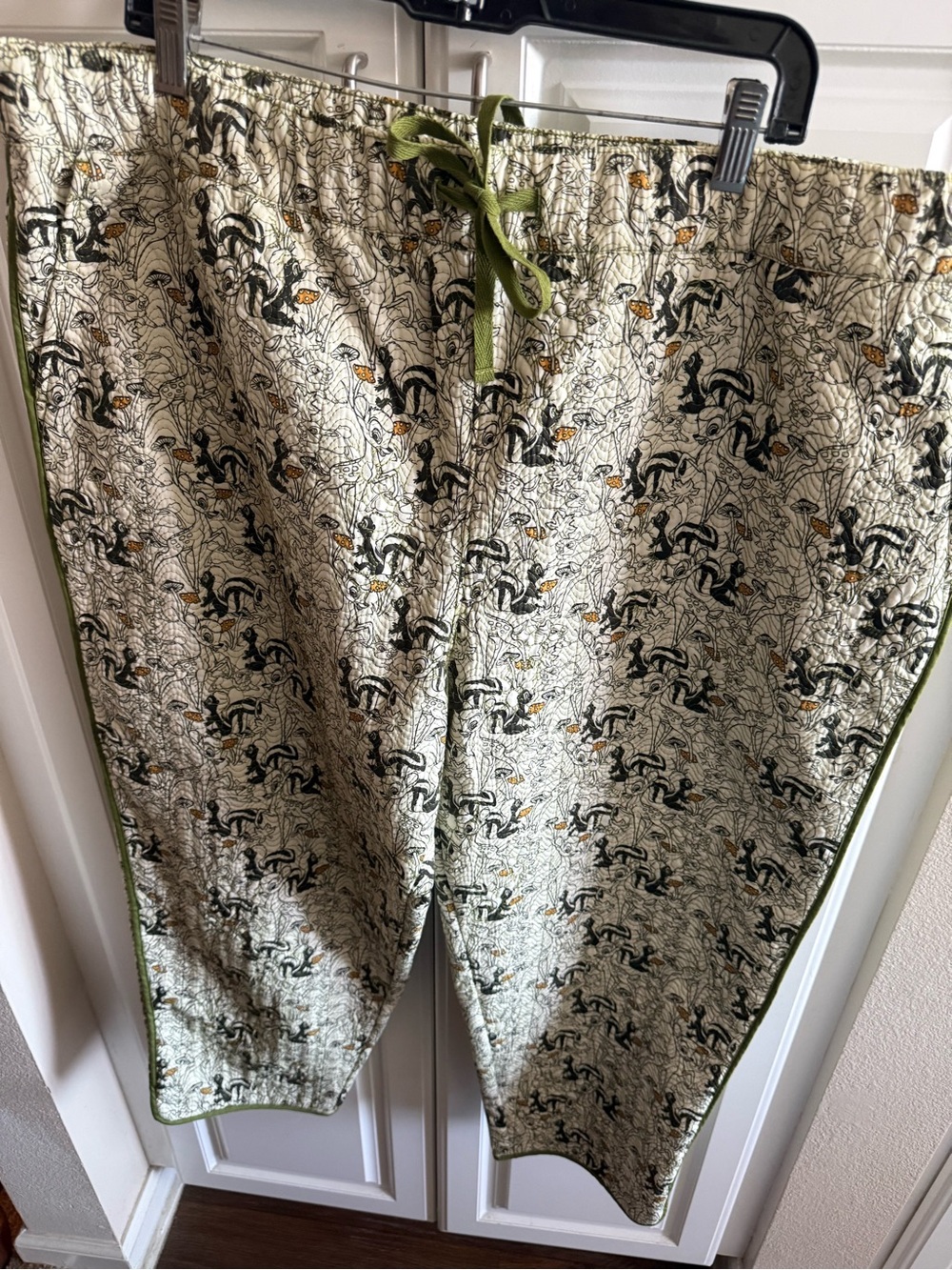 Disney collectible quilted pants with Bambi print